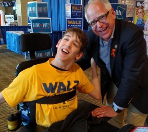 Justin with Tim Walz
