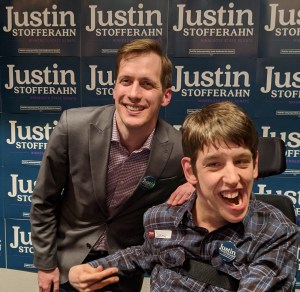 Justin Stofferahn and Justin Smith smiling