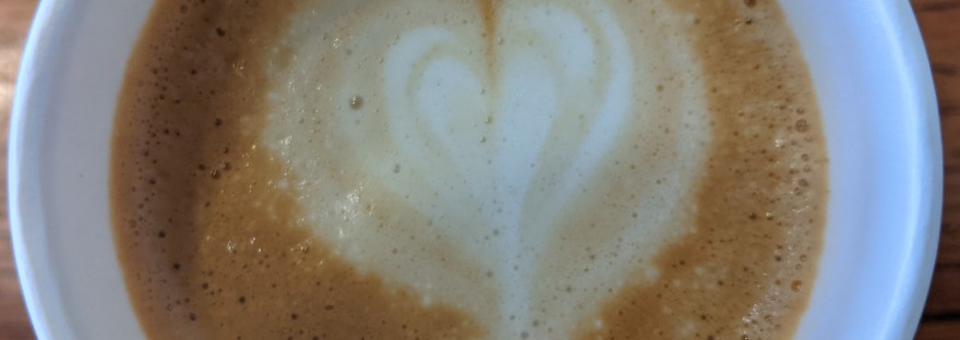 Cappuccino froth with heart design