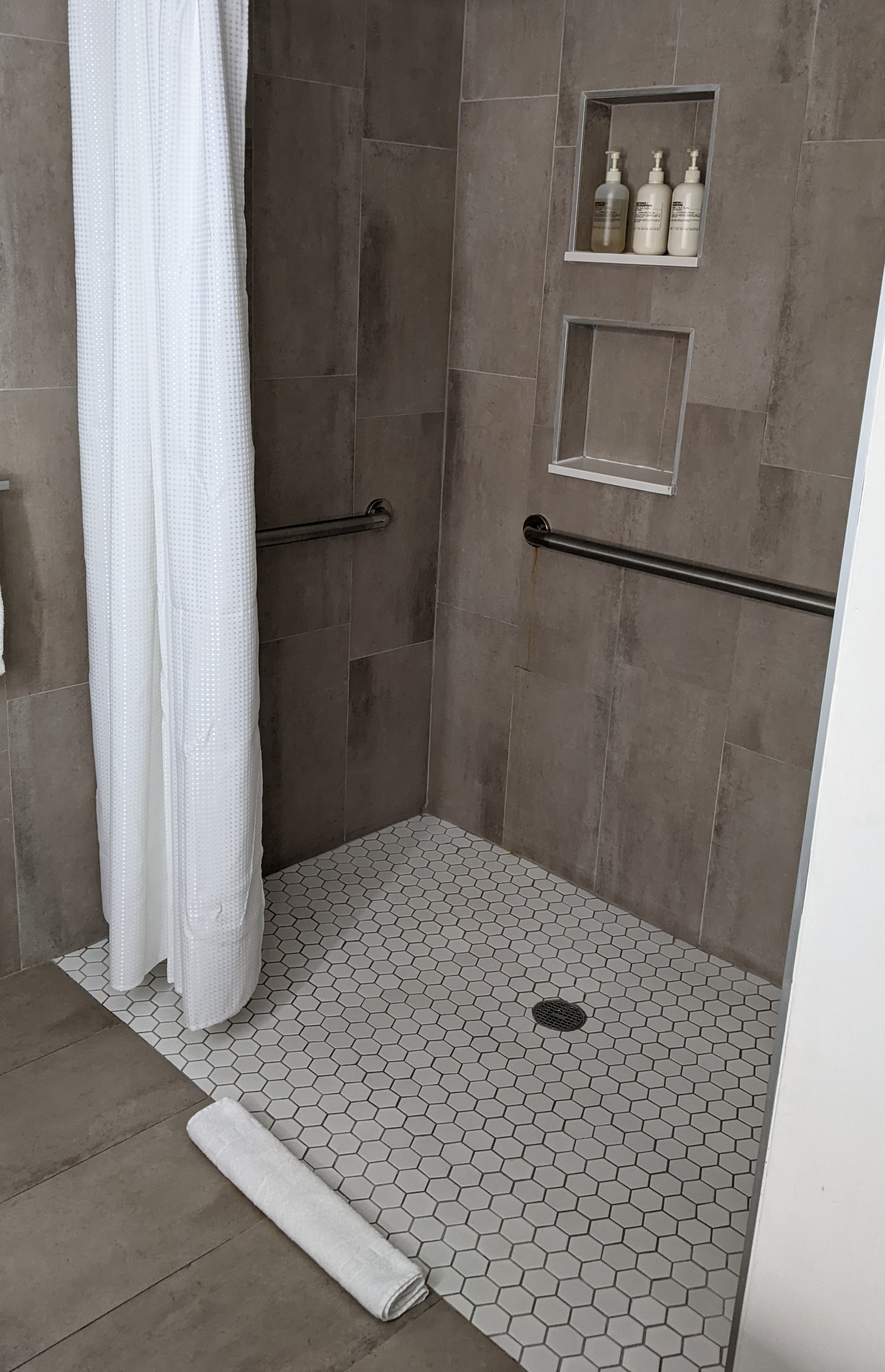 Large roll in shower